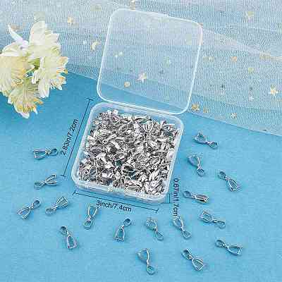 120Pcs Brass Ice Pick Pinch Bails FIND-SC0003-01P-1