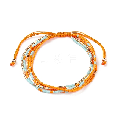 Adjustable Glass Bead Braided Bead Bracelets BJEW-JB08952-04-1