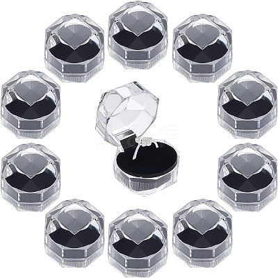 Transparent Plastic Ring Boxes OBOX-CA0001-001A-1