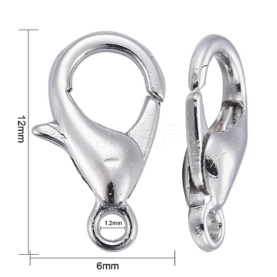 Zinc Alloy Lobster Claw Clasps X-E102-1