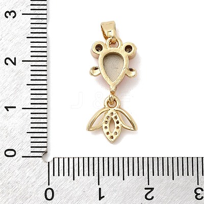 Brass Micro Pave Cubic Zirconia Pendants KK-K375-27G-19-1