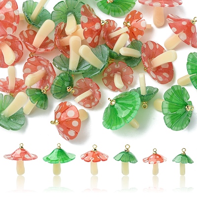 10Pcs 2 Colors Plastic Pendants KY-FS0001-34B-1