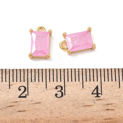 Brass Crushed Ice Cut Cubic Zirconia Pendants KK-D024-25A-G-1