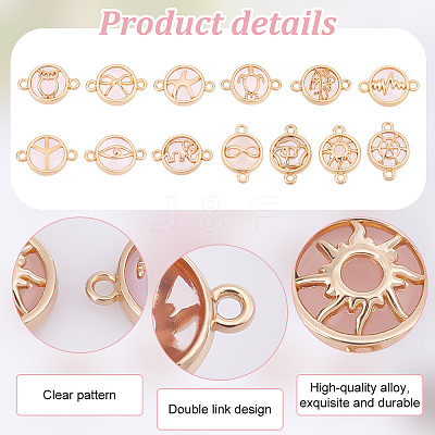 26pcs 13 styles Glass Connector Charms GLAA-PH0002-86-1