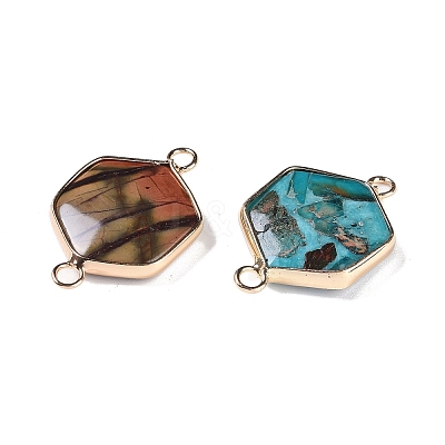 Dyed Synthetic Imperial Jasper Connector Charms G-P529-04G-1