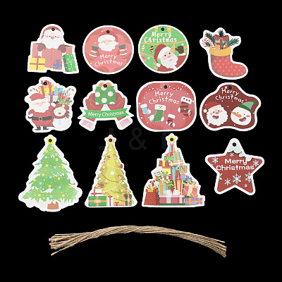 Christmas Theme Paper Big Pendant Decorations HJEW-F018-02-1