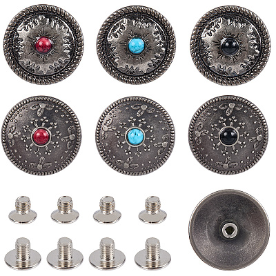 12 Sets 2 Styles Alloy Decorative Rivets BUTT-CP0001-07A-1
