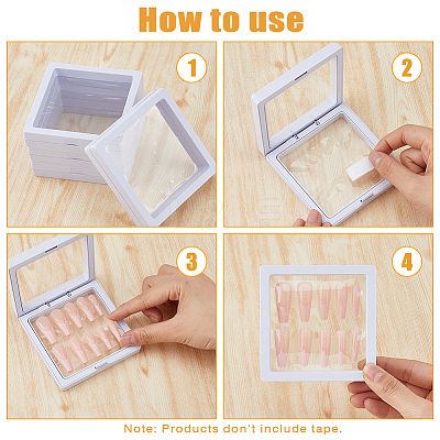 Square Plastic Jewelry Presentation Boxes LS-CON-WH0097-04-1