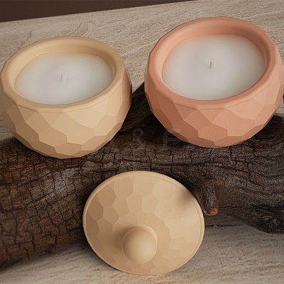 Faceted Round DIY Candle Cup Silicone Molds DIY-Q037-07B-1
