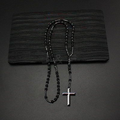 Black Labradorite & Black Hematite Pendant Necklaces PW-WG39403-01-1