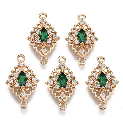 Brass Micro Pave Cubic Zirconia Links Connectors KK-R111-010-A01-1
