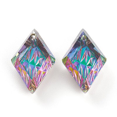 Embossed Glass Rhinestone Pendants GLAA-J101-04B-001VO-1