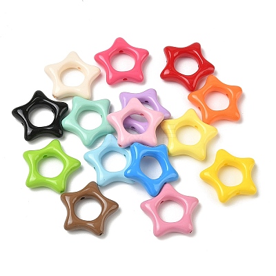 Baking Paint Opaque Acrylic Beads AC-CBACF8A-02-1