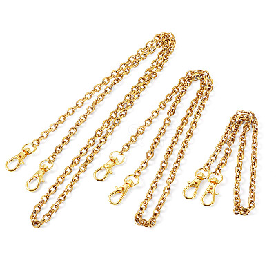 6Pcs 3 Style 304 Stainless Steel Cable Chain Purse Chains AJEW-TA00049-1