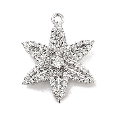 Brass Pave Clear Cubic Zirconia Pendants KK-Z061-09P-02-1