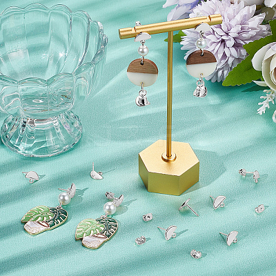 20Pcs Brass Stud Earring Findings KK-BBC0027-57-1