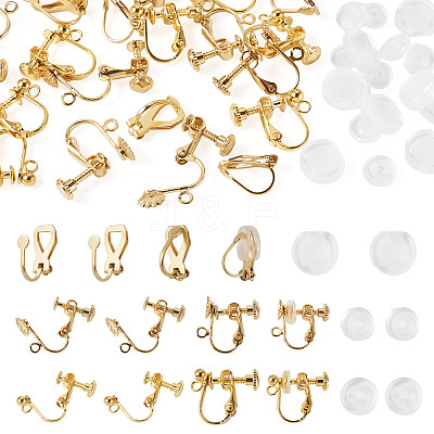 24Pcs 3 Styles 316 Stainless Steel Clip-on Earring Findings STAS-TA0006-31G-1