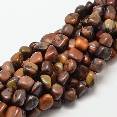 Natural Chinese Writing Stone Nuggets Beads Strands G-P092-37-1