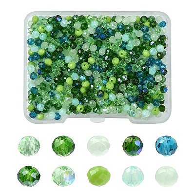 500Pcs 10 Styles Electroplate Glass Beads Strands EGLA-YW0003-24B-1