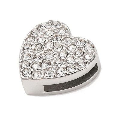 304 Stainless Steel Rhinestone Slide Charms STAS-P421-04A-P-1