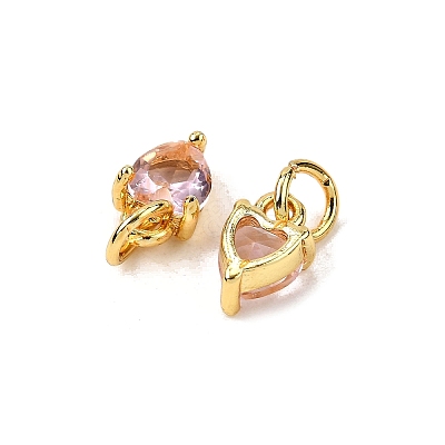 Brass Micro Pave Cubic Zirconia Charms KK-P192-08-G08-1