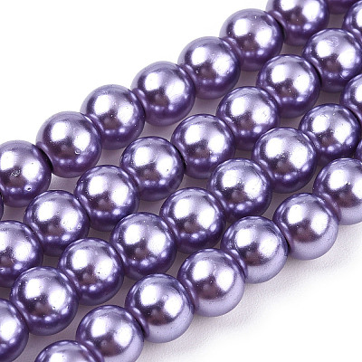 Baking Paint Pearlized Glass Pearl Round Bead Strands HY-Q003-6mm-27A-1