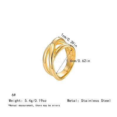 Irregular 304 Stainless Steel Finger Rings for Women SA8524-21-1