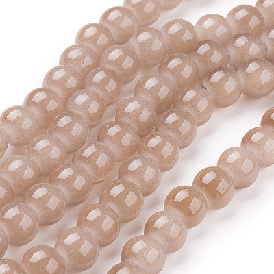 Imitation Jade Glass Beads Strands DGLA-S076-8mm-28-1