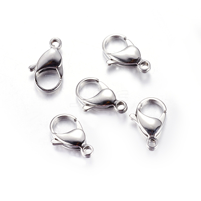 Tarnish Resistant 304 Stainless Steel Lobster Claw Clasps X-STAS-AB19-1