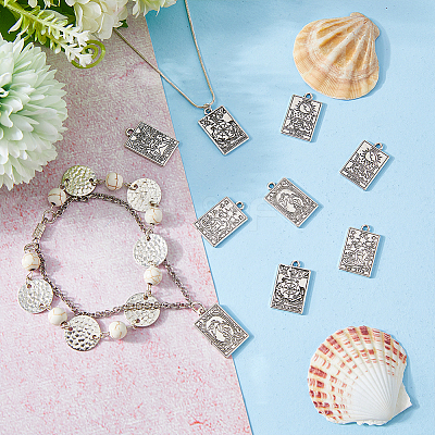 50Pcs 5 Style Zinc Alloy Pendants FIND-DC0001-45-1
