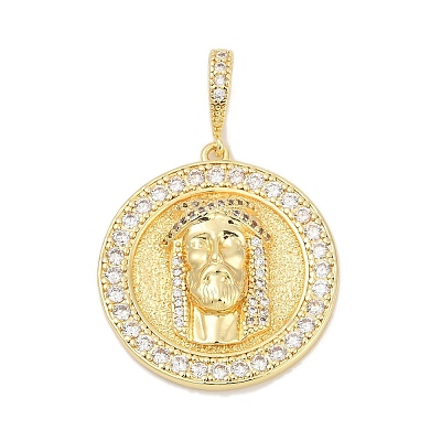 Brass Micro Pave Cubic Zirconia Pendants KK-D317-123G-1