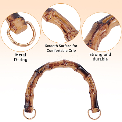 4Pcs Resin Imitation Bamboo Bag Handles DIY-BBC0002-91B-1