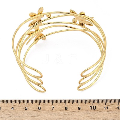 304 Stainless Steel Cuff Bangles BJEW-M082-02G-1