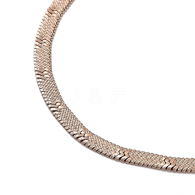 Ion Plating(IP) 304 Stainless Steel Herringbone Chain Necklace NJEW-D045-10G-1