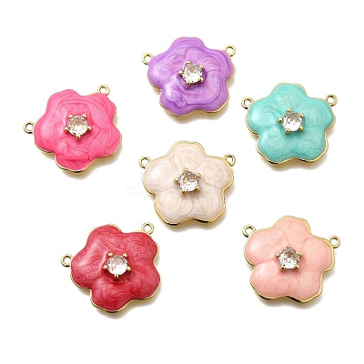 Brass Micro Pave Clear Cubic Zirconia Pendants KK-S508-52G-01-1