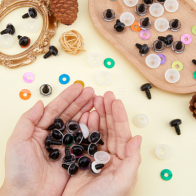 40 Sets 10 Colors Plastic Doll Craft Eyes KY-FH0001-42A-1