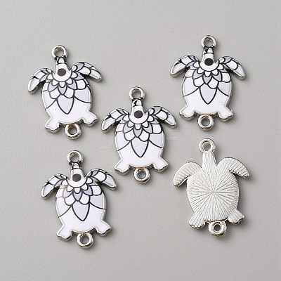 Alloy Enamel Printed Connector Charms ENAM-WH0065-15P-02-1