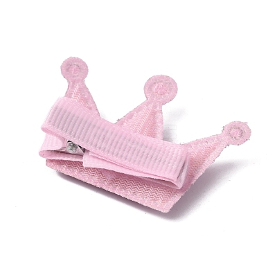 Cute Cat/Bowknot/Heart/Crown/Flower Polyester Alligator Hair Clips Set OHAR-WH0021-26-1