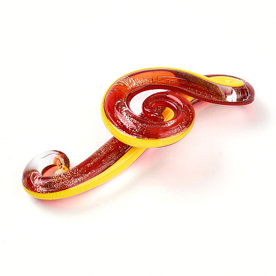 Handmade Gold Sand Lampwork Big Pendants LAMP-T023-08E-1