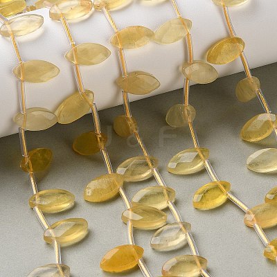 Natural Yellow Fluorite Beads Strands G-P607-A07-01-1