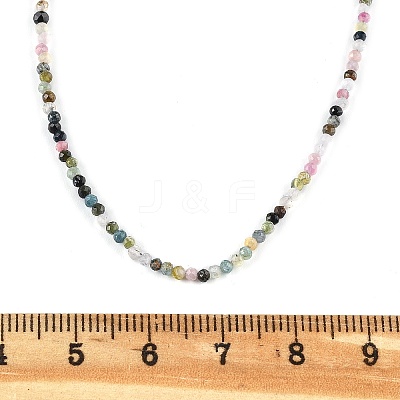 Natural Multicolor Tourmaline Beaded Necklaces NJEW-JN02492-08-1