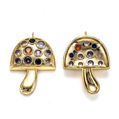Autumn Theme Brass Micro Pave Cubic Zirconia Pendants X-ZIRC-L100-032G-1