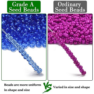 FGB 8/0 Grade A Round Glass Seed Beads SEED-Q006-3mm-F13-1