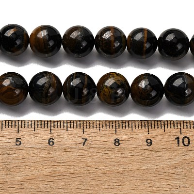 Dyed Natural Blue Tiger Iron Beads Strands G-G286-A02-10mm-1