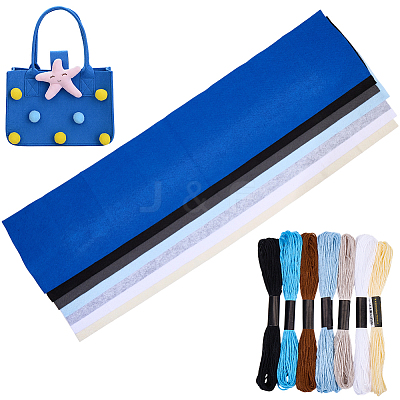 7Pcs 7 Colors Non-woven Felt Fabric DIY-CP0012-69B-1