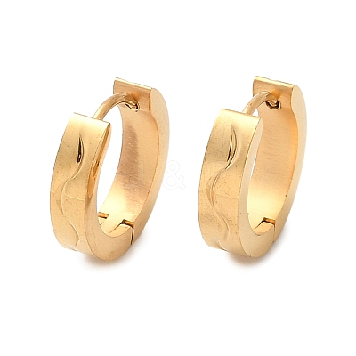 304 Stainless Steel Polishing Effect Hoop Earrings EJEW-M001-32G-1