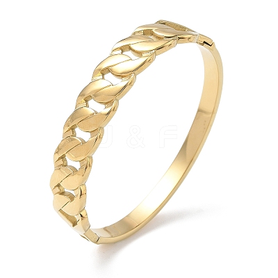 Braided 304 Stainless Steel Hinged Bangles for Women BJEW-Z178-10G-1