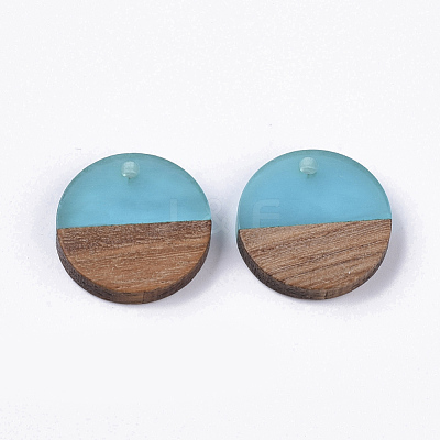Resin & Walnut Wood Pendants X-RESI-S358-02C-C01-1