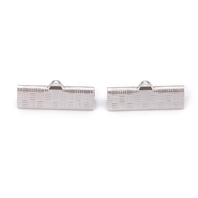 Tarnish Resistant 304 Stainless Steel Ribbon Crimp Ends STAS-P249-29B-P-1