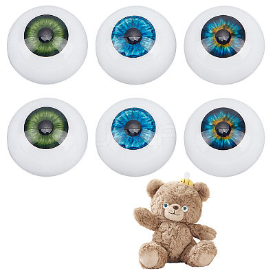 6Pcs 3 Colors Half Round Acrylic Craft Eyes DIY-NB0013-24B-1